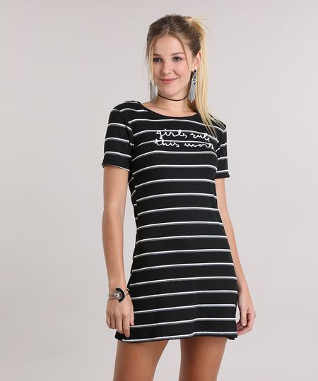 Vestido-Listrado--Girls-Rule-This-World--Preto-8860372-Preto_1 Vestido-Listrado--Girls-Rule-This-World--Preto-8860372-Preto_1