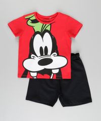 Conjunto-de-Camiseta-Pateta-Vermelha---Bermuda-em-Moletom-Preta-8962517-Preto_1