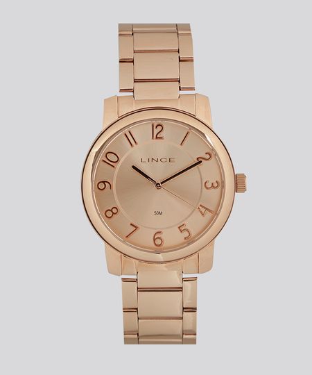 Relógio Analógico Lince Feminino - LRR4439L R2RX Rosê - Único Menor preço em Relógio Analógico Lince Feminino - LRR4439L R2RX Rosê - Único