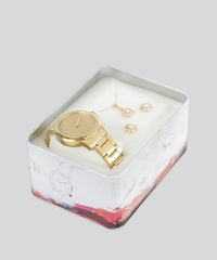 Kit-de-Relogio-Analogico-Condor-Feminino---Colar---Brinco---CO6P28AAK4D-Dourado-9044822-Dourado_1