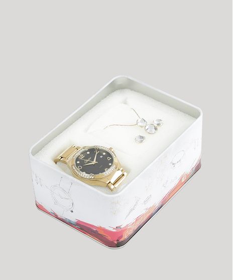 Kit-de-Relogio-Analogico-Condor-Feminino---Colar---Brinco---CO2115SV4P-Dourado-8609139-Dourado_1