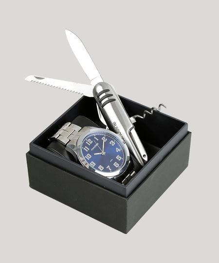 Kit-de-Relogio-Analogico-Mondaine-Masculino---Canivete-Suico--99195G0MVNE2K-Prateado-8904981-Prateado_1