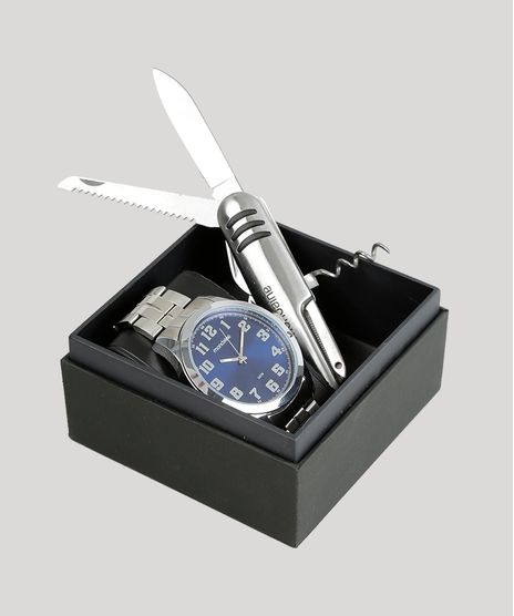 Kit-de-Relogio-Analogico-Mondaine-Masculino---Canivete-Suico--99195G0MVNE2K-Prateado-8904981-Prateado_1