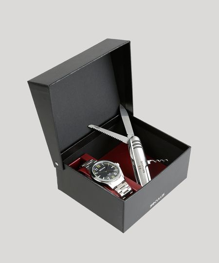 Kit-de-Relogio-Analogico-Seculus-Masculino---Canivete-Suico---228865G0SVNA1K-Prateado-8906707-Prateado_1