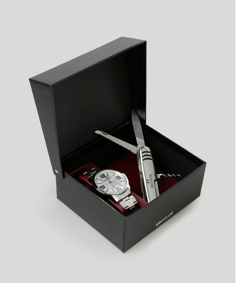 Kit-de-Relogio-Analogico-Seculus-Masculino---Canivete-Suico---28897G0SVNA2K-Prateado-8906743-Prateado_1