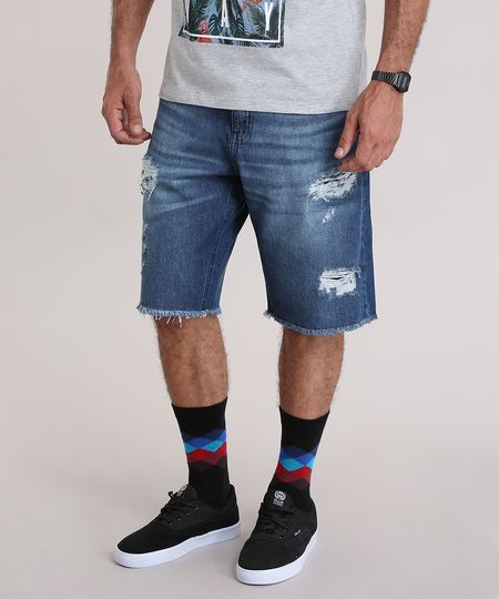Bermuda-Jeans-Destroyed-Azul-Escuro-8872782-Azul_Escuro_1
