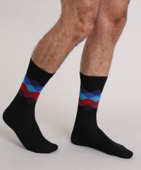 Meia-com-Estampa-Geometrica-Preta-9013571-Preto_2