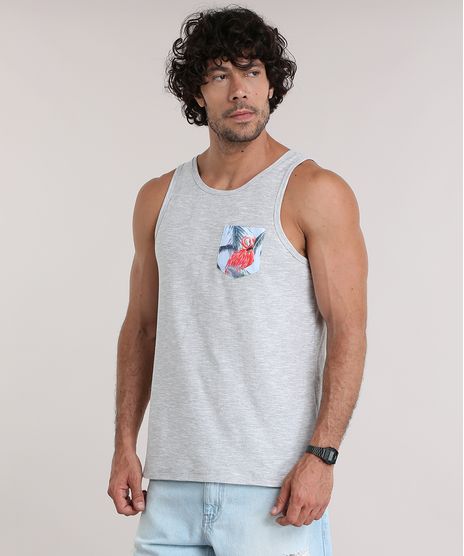 Regata-com-Bolso-Estampado-de-Flamingos-Cinza-Mescla-8970741-Cinza_Mescla_1