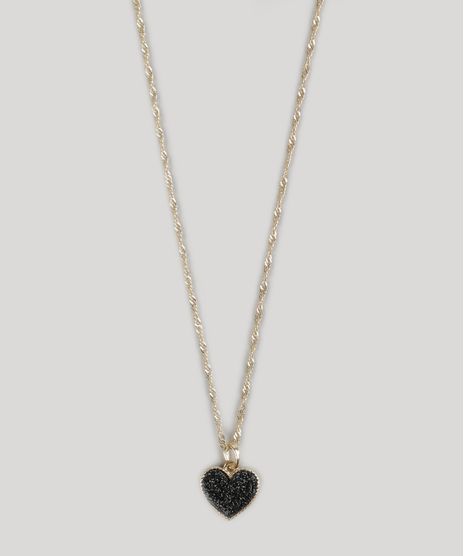 Colar-com-Pingente-de-Coracao-Dourado-8790267-Dourado_1
