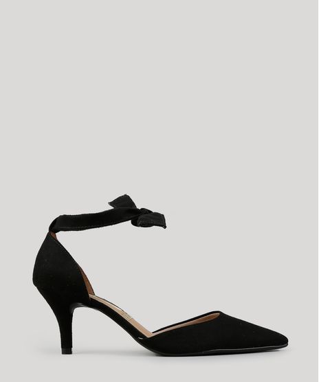 Scarpin-Vizzano-em-Suede-com-Amarracao-Salto-Medio-Preto-8968814-Preto_1