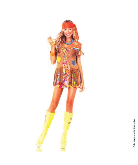 fantasia de hippie feminina