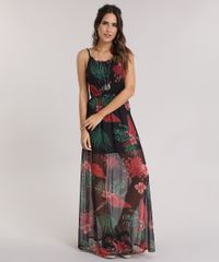 Vestido-Longo-em-Tule-Estampado-Floral-Preto-8790400-Preto_1