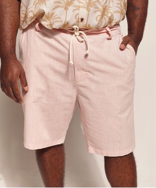 Bermuda-Masculina-Feline-Plus-Size-de-Sarja-Reta-com-Bolsos-e-Cordao-Rosa-Claro-9970124-Rosa_Claro_1