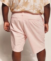 Bermuda-Masculina-Feline-Plus-Size-de-Sarja-Reta-com-Bolsos-e-Cordao-Rosa-Claro-9970124-Rosa_Claro_2