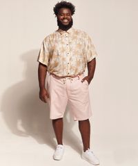 Bermuda-Masculina-Feline-Plus-Size-de-Sarja-Reta-com-Bolsos-e-Cordao-Rosa-Claro-9970124-Rosa_Claro_3