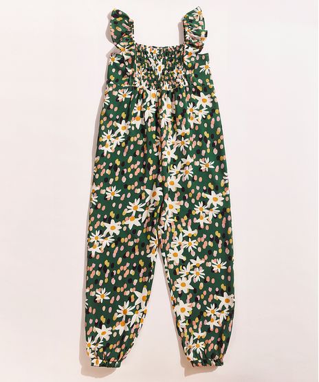 Macacao-Infantil-Feline-Jogger-Estampado-Dots-Margarida-com-Babado-na-Alca-Verde-Escuro-9965348-Verde_Escuro_1