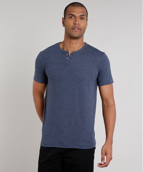 Camiseta-Masculina-Basica-Mescla-Manga-Curta-Gola-Portuguesa-Azul-Marinho-8548141-Azul_Marinho_1