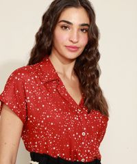 Camisa-Feminina-Estampada-de-Estrelas-Manga-Curta--Vermelha-9965647-Vermelho_6