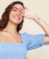 Blusa-Feminina-Cropped-Estampada-Xadrez-Vichy-com-Lastex-Manga-Bufante-Decote-Reto-Azul-9972551-Azul_4