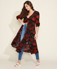 Vestido-Feminino-Midi-Estampado-Floral-Manga-3-4-Preto-9887230-Preto_5