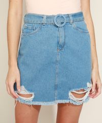 Saia-Jeans-Feminina-Curta-Destroyed-com-Cinto-Azul-Claro-9971594-Azul_Claro_1