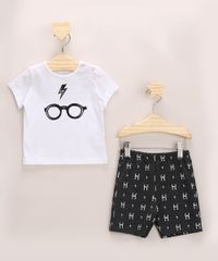 Conjunto-Infantil-Harry-Potter-de-Camiseta-Manga-Curta-Off-White---Bermuda-de-Moletom-Estampada-Cinza-Mescla-Escuro-9967953-Cinza_Mescla_Escuro_1