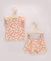 Conjunto-Infantil-Estampada-de-Abacaxi-de-Blusa-com-Babados-Manga-Curta---Short-Amarelo-Claro-9968270-Amarelo_Claro_1