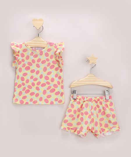Conjunto-Infantil-Estampada-de-Abacaxi-de-Blusa-com-Babados-Manga-Curta---Short-Amarelo-Claro-9968270-Amarelo_Claro_1 Conjunto-Infantil-Estampada-de-Abacaxi-de-Blusa-com-Babados-Manga-Curta---Short-Amarelo-Claro-9968270-Amarelo_Claro_1