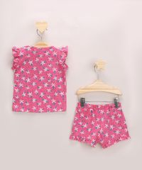 Conjunto-Infantil-Estampada-Floral-de-Blusa-com-Babados-Manga-Curta---Short-Rosa-9968275-Rosa_2
