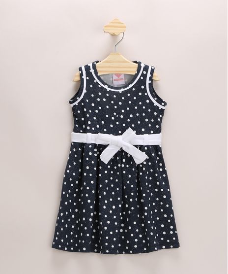 Vestido-Infantil-Estampado-de-Poa-com-Brilho-e-Faixa-para-Amarrar-Sem-Manga-Azul-Marinho-9965636-Azul_Marinho_1