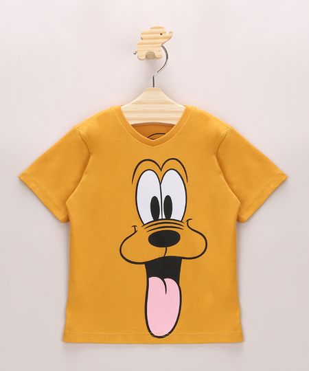 Camiseta-Infantil-Pluto-Manga-Curta-Gola-Careca-Mostarda-9970061-Mostarda_1
