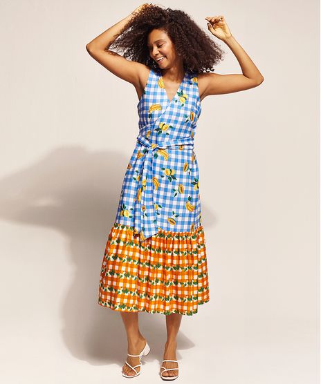 Vestido-Feminino-EMI-Beachwear-Midi-Estampado-Picnic-Frutas-Transpassado-Sem-Manga-Decote-V-Azul-9963254-Azul_1