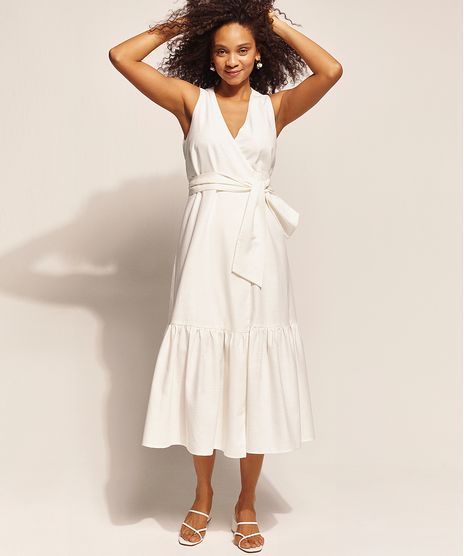 Vestido-Feminino-EMI-Beachwear-Longo-Transpassado-Sem-Manga-Decote-V-Off-White-9963260-Off_White_1