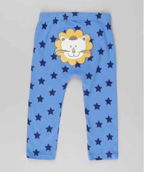 Calca-Estampada--Leao--em-Algodao---Sustentavel-Azul-8785465-Azul_1