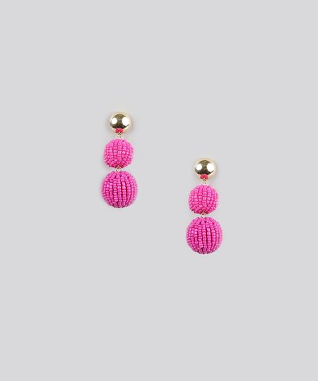 Brinco-com-Bolas-de-Micanga-Pink-8910686-Pink_1
