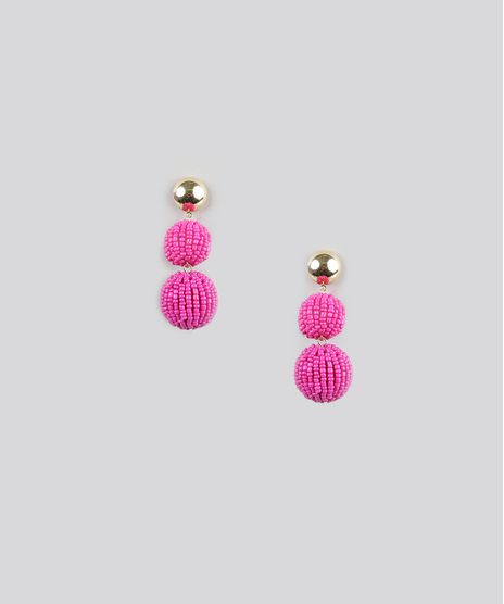 Brinco-com-Bolas-de-Micanga-Pink-8910686-Pink_1