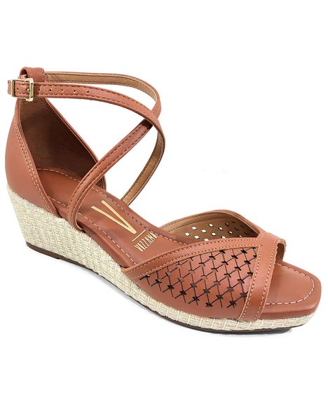 sandalia anabela vizzano salto baixo