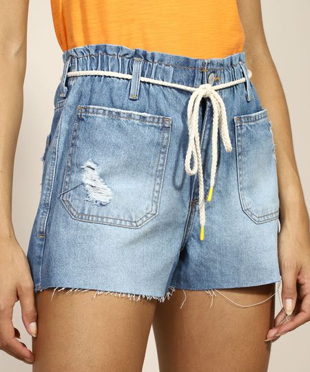 Short-Jeans-Feminino-Mom-Cintura-Super-Alta-com-Cinto-Cadarco-Azul-Medio-9971205-Azul_Medio_1