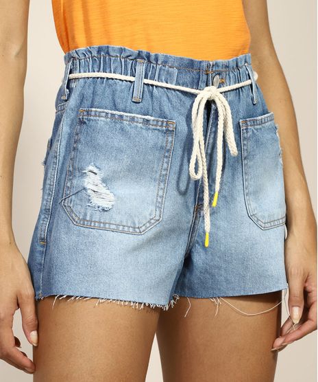 Short-Jeans-Feminino-Mom-Cintura-Super-Alta-com-Cinto-Cadarco-Azul-Medio-9971205-Azul_Medio_1