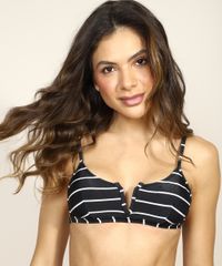Biquini-Top-Listrado-Decote-V-com-Bojo-e-Protecao-UV50--Preto-9973415-Preto_1