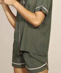 Pijama-Feminino-Camisa-com-Vies-Contrastante-Manga-Curta-Verde-9970114-Verde_5