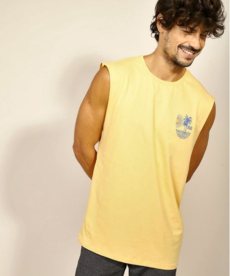 Regata-Masculina--More-Days-in-Paradise--Gola-Careca-Amarela-9971558-Amarelo_1