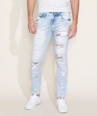Calca-Jeans-Masculina-Skinny-Destroyed-Azul-Claro-9967823-Azul_Claro_1