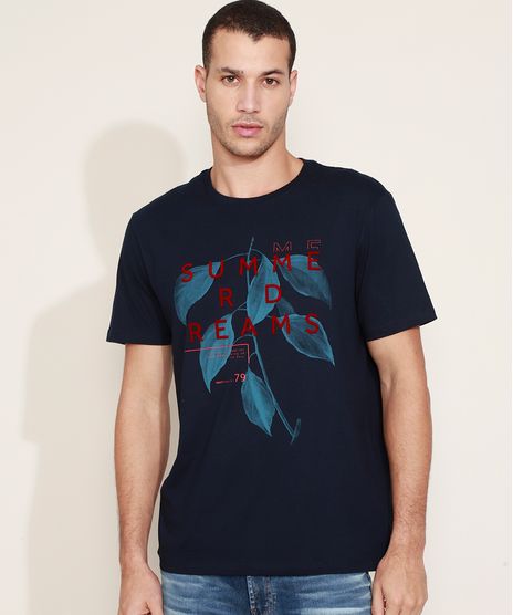 Camiseta-Masculina--Summer-Dreams--Manga-Curta-Gola-Careca-Azul-Marinho-9970405-Azul_Marinho_1