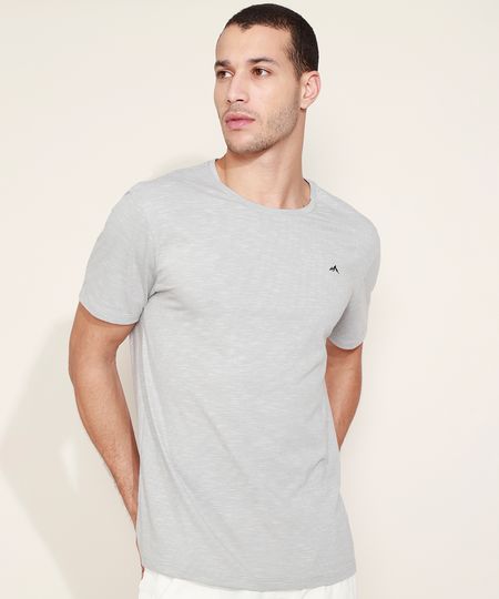 Camiseta-Masculina-com-Bordado-Manga-Curta-Gola-Careca-Cinza-Mescla-Claro-9967740-Cinza_Mescla_Claro_1