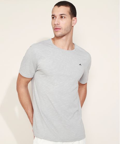 Camiseta-Masculina-com-Bordado-Manga-Curta-Gola-Careca-Cinza-Mescla-Claro-9967740-Cinza_Mescla_Claro_1