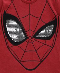 Camiseta-Infantil-Homem-Aranha-com-Paetes-Interativo-Manga-Curta-Gola-Careca-Vermelha-9967956-Vermelho_2