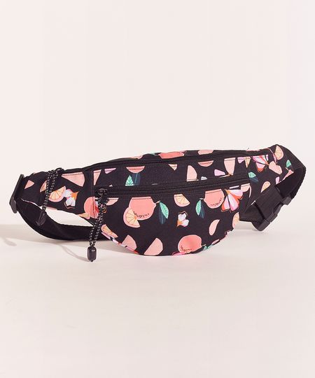 Pochete-Feminina-Feline-Estampada-Frutas-Preta-9970940-Preto_1