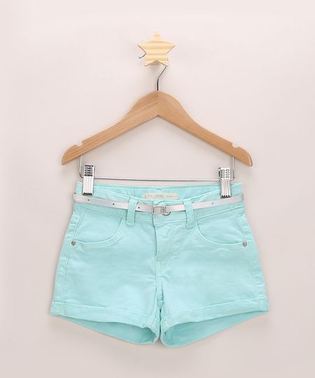 Short-de-Sarja-Infantil-com-Barra-Dobrada-e-Cinto-Verde-Claro-9967117-Verde_Claro_1