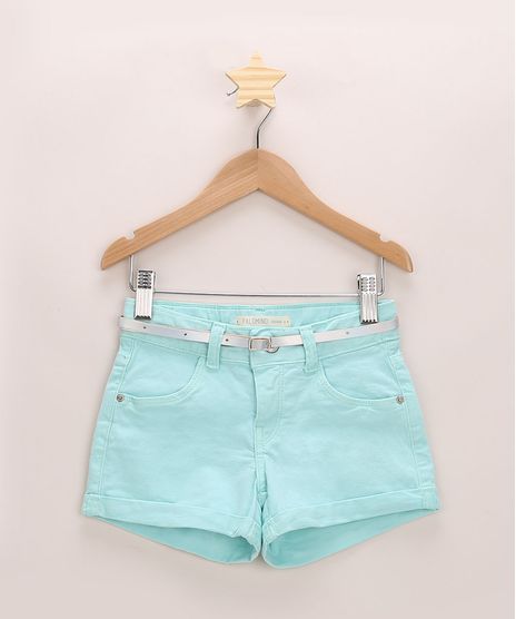 Short-de-Sarja-Infantil-com-Barra-Dobrada-e-Cinto-Verde-Claro-9967117-Verde_Claro_1